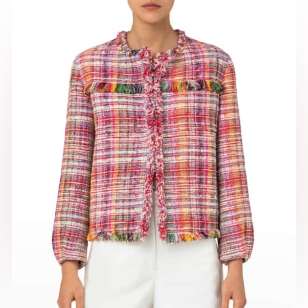 Akris Punto Colorful Tweed-Esque Coat ~ Size 14 ~ Multicolored